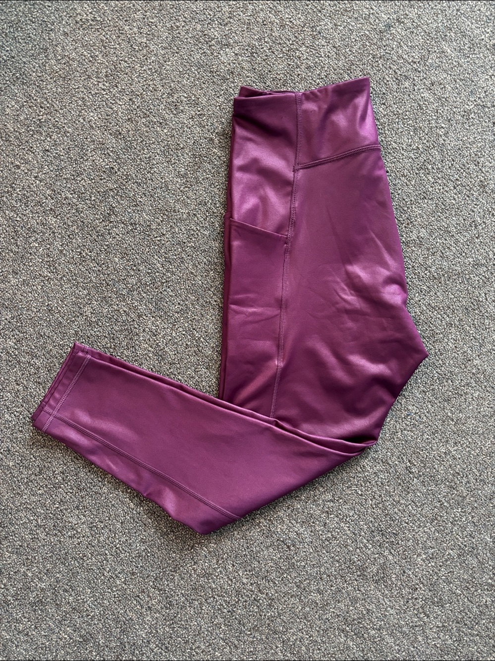 tek gear women’s Ultrastretch shiny leggings in Plum